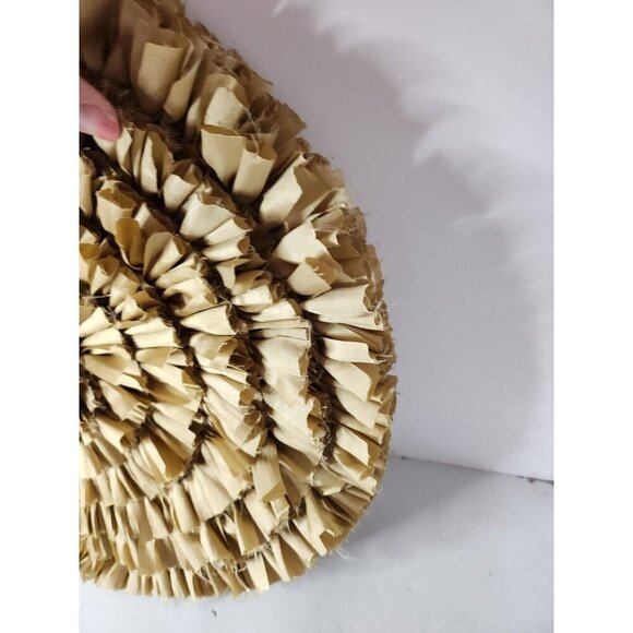 Unique Round Layered Fabric Flower Design Wall Art Hanging Cottagecore Decor - Picture 3 of 6